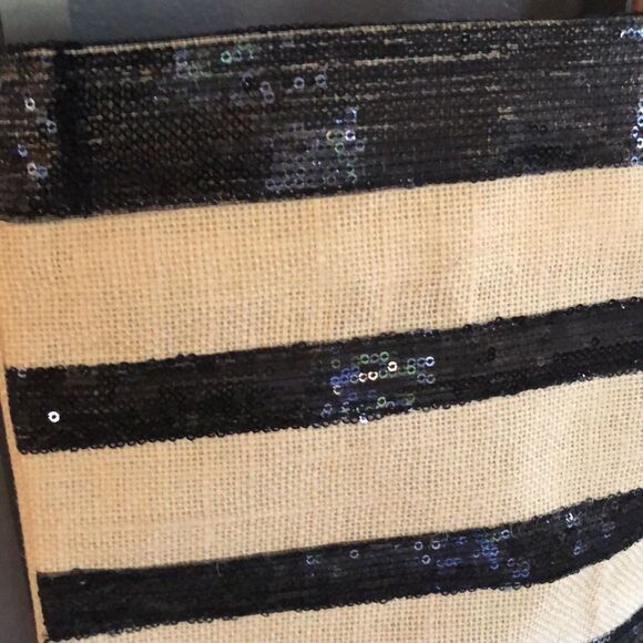 Muche et Muchette Jute and sequins large tote bag. - Picture 2 of 8